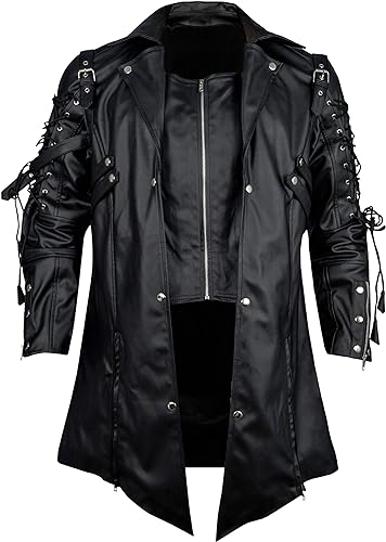 Steampunk Leather Trench Coat