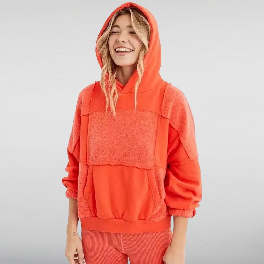 Aerie Sherpa Patchwork Hoodie