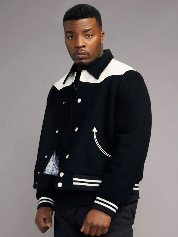 Spencer James Black Bomber Jacket