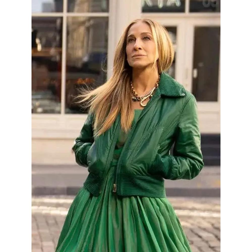 Carrie Bradshaw Green Bomber Jacket