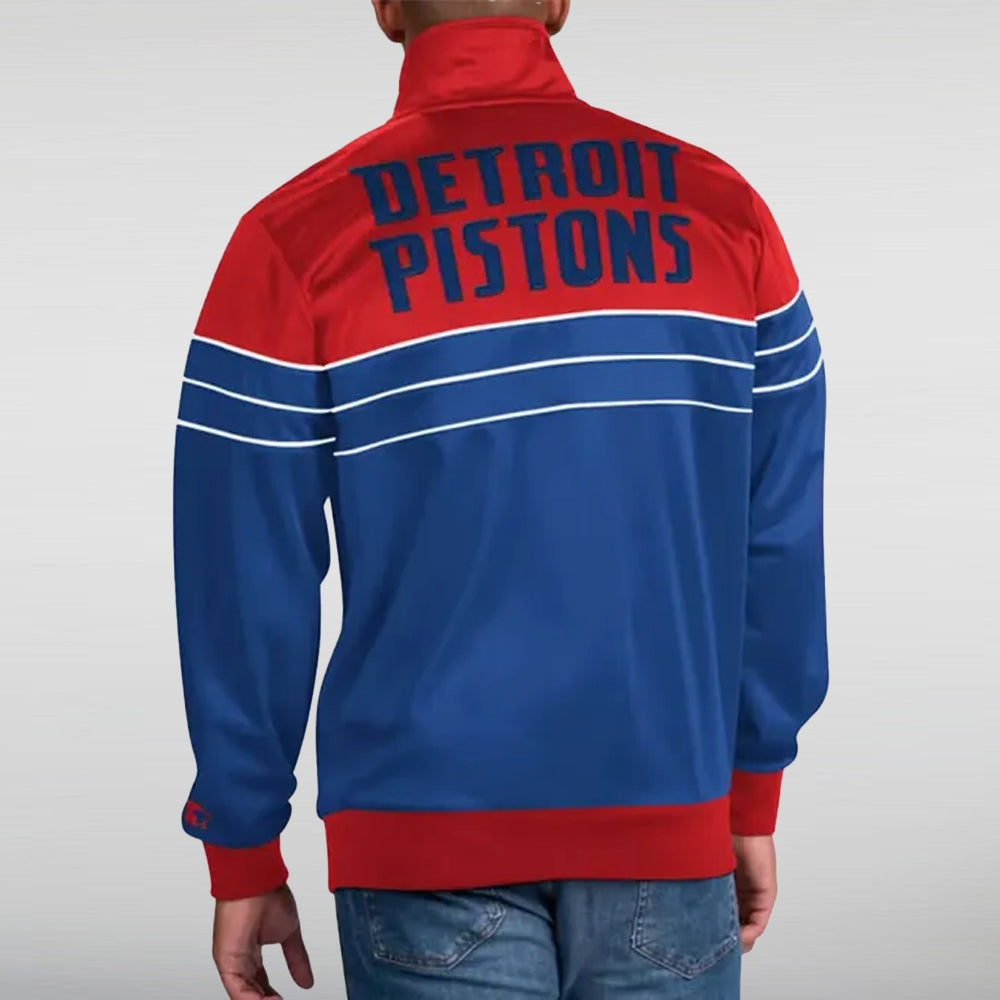 Red and Blue Detroit Pistons Track Jacket