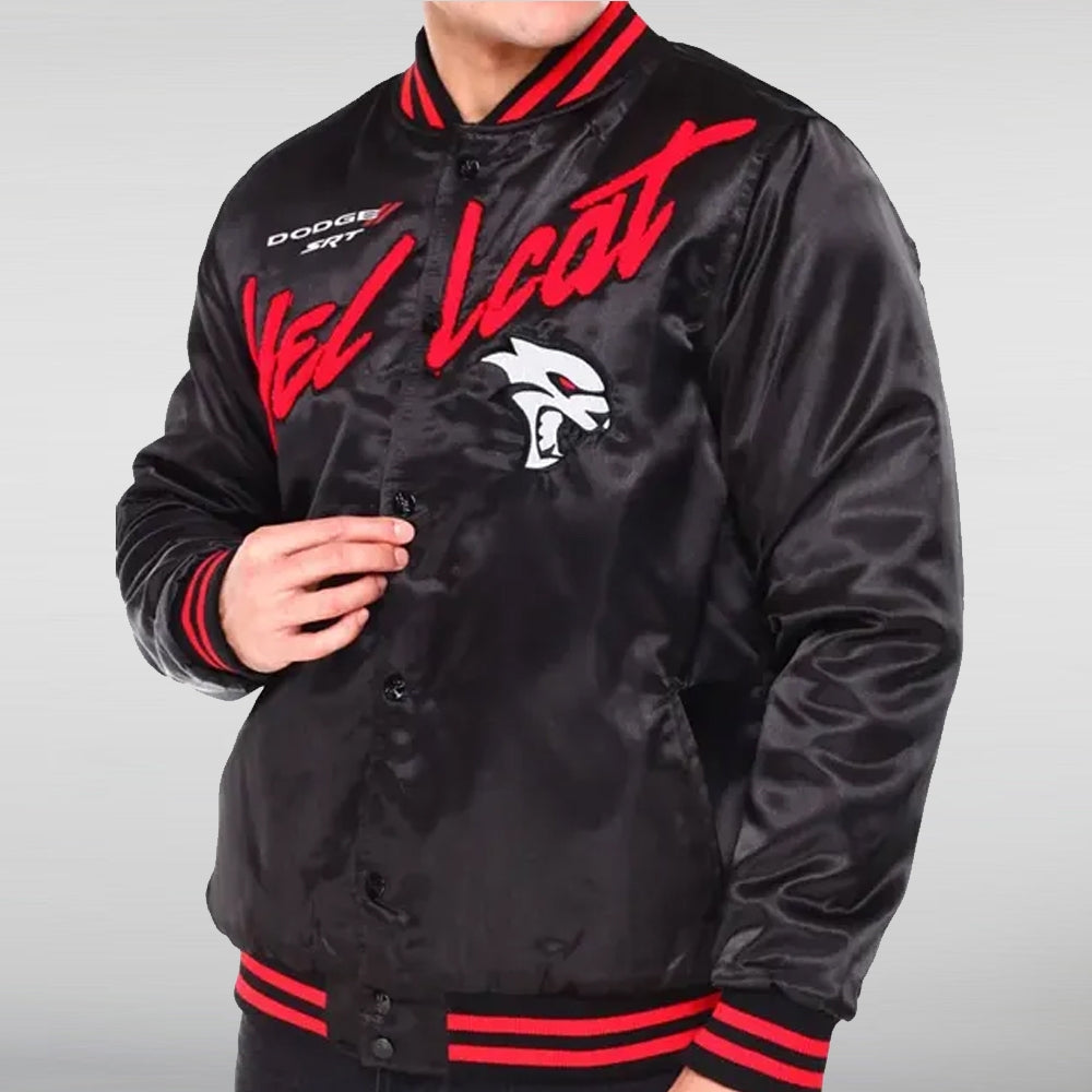 Flame Dodge Hellcat Varsity Jacket