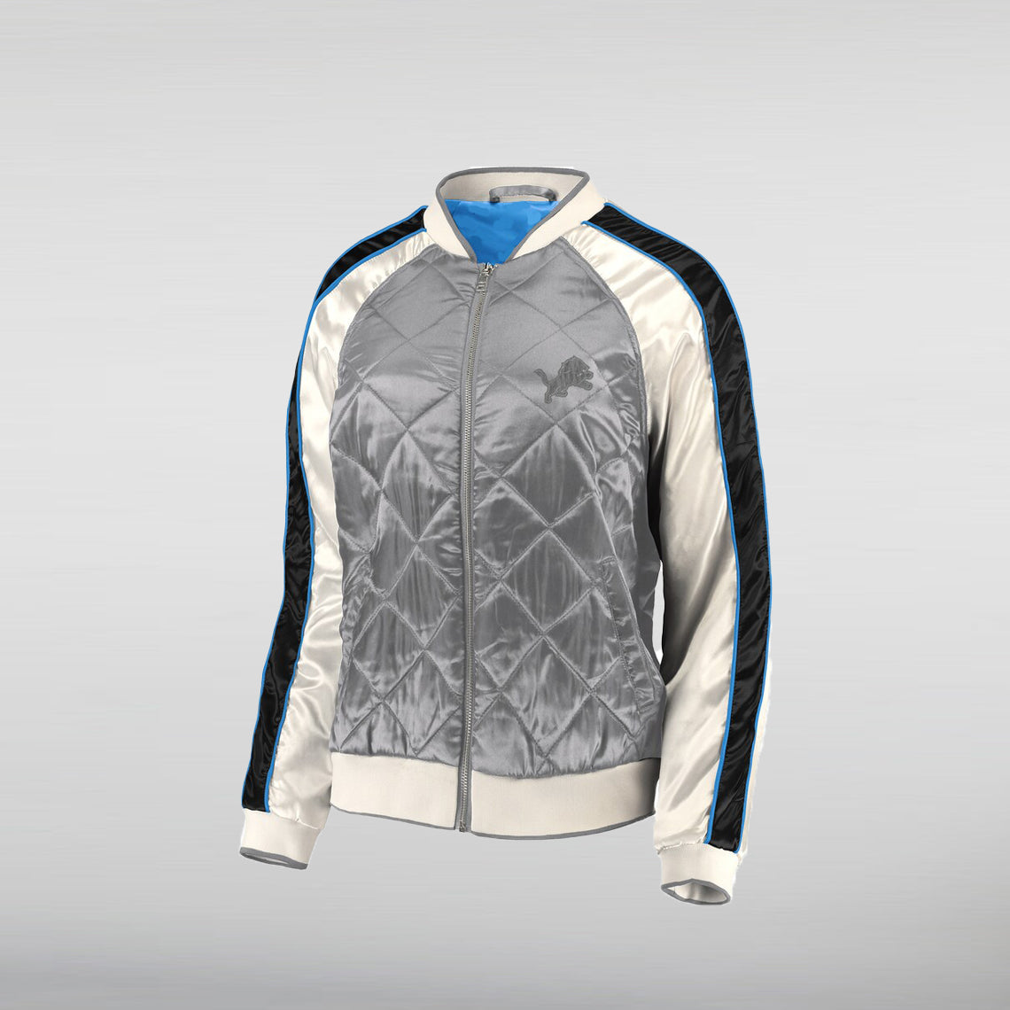 Detroit Lions Gray Quilted Erin Andrews Jacket
