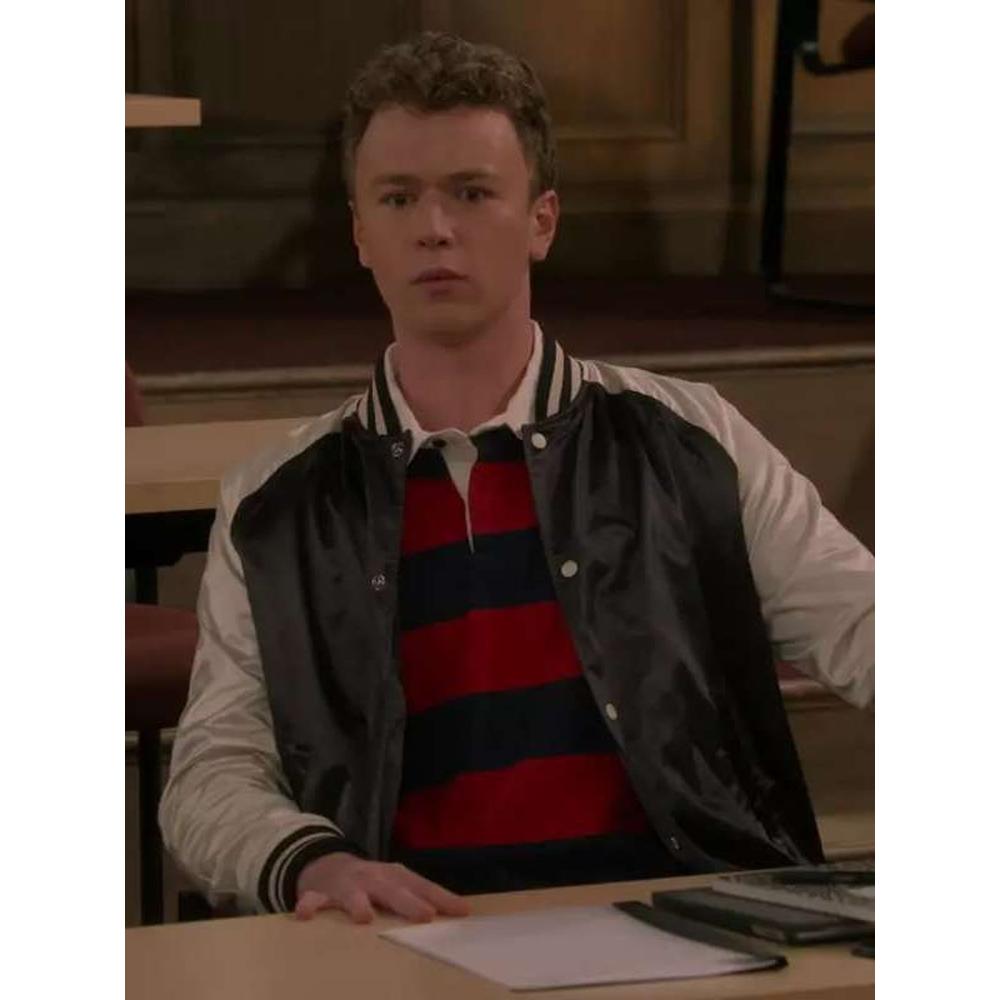 Anders Keith Frasier David Crane Black And White Varsity Jacket