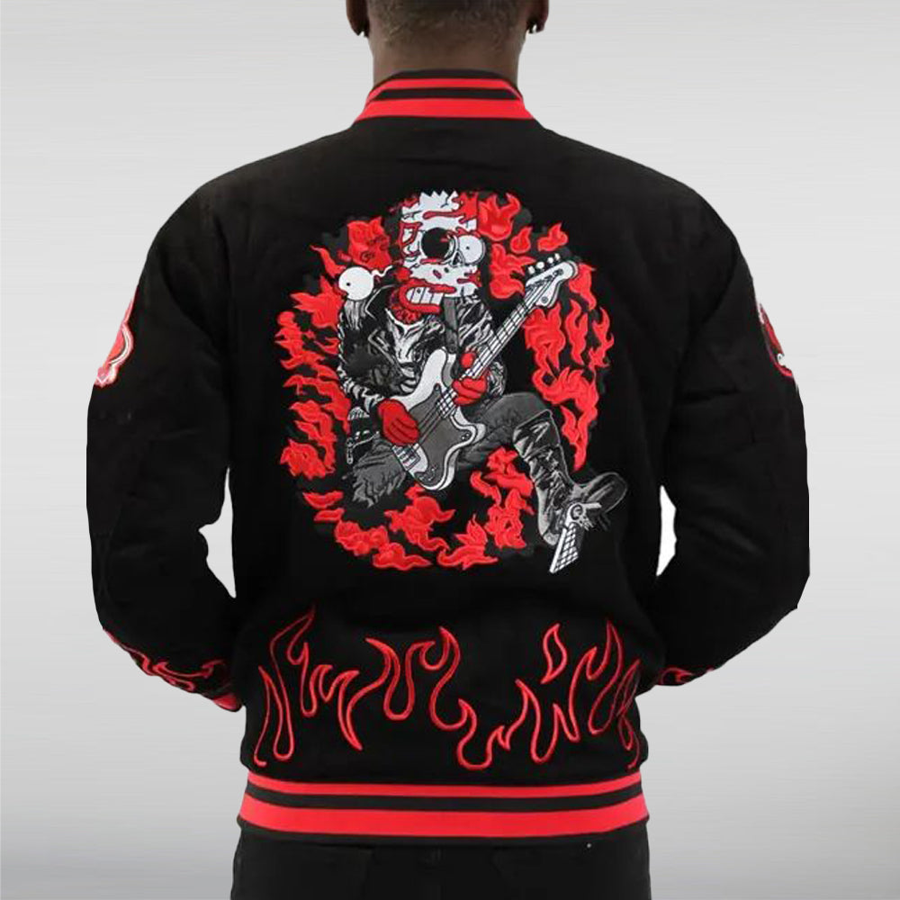 Hudson Bart Simpson Black Varsity Jacket