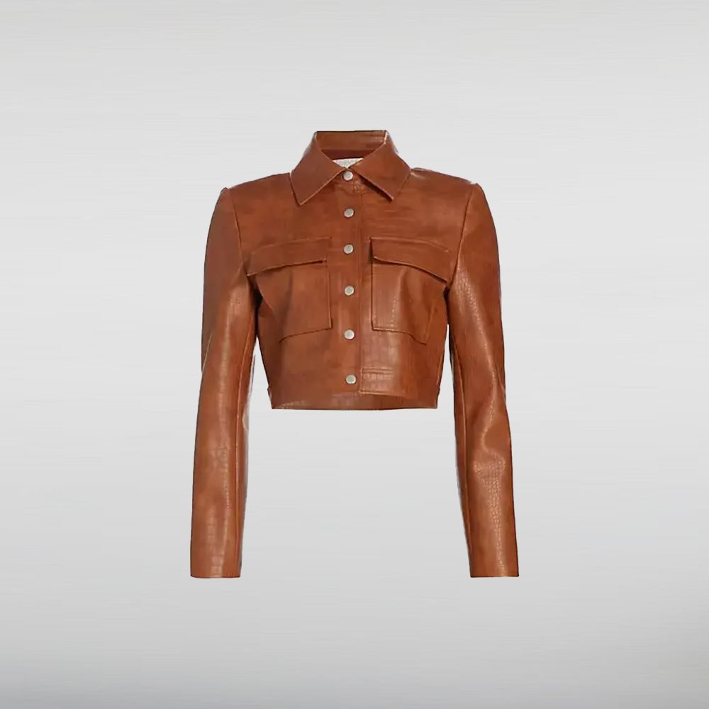 Kelly Clarkson Brown Leather Jacket