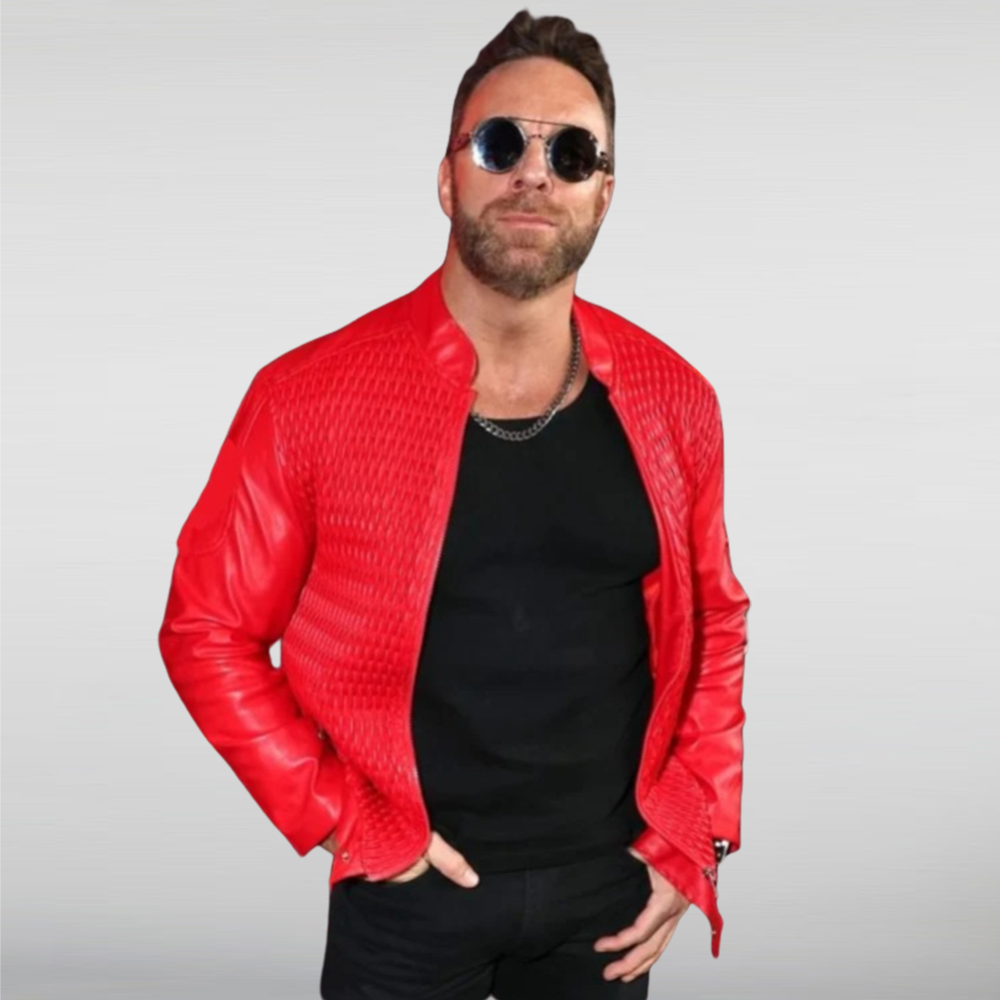 la knight raw red leather jacket