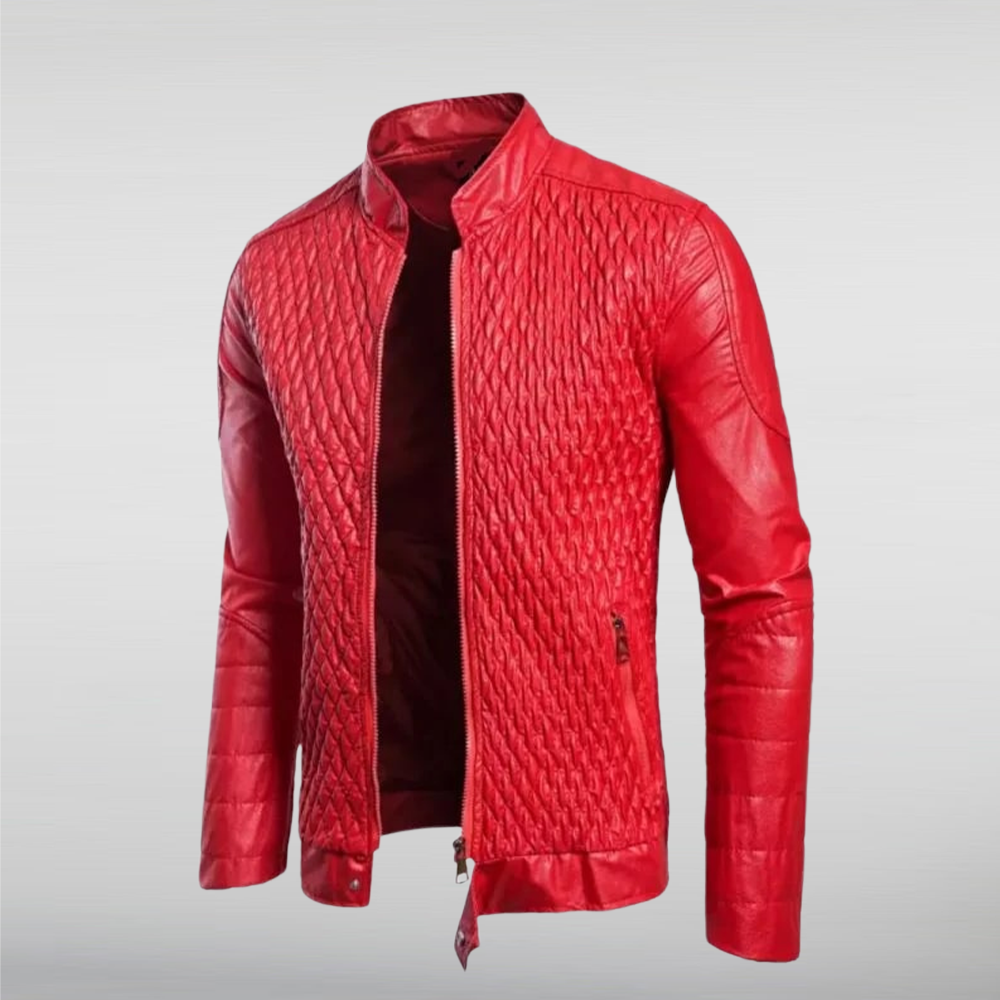 la knight raw red leather jacket