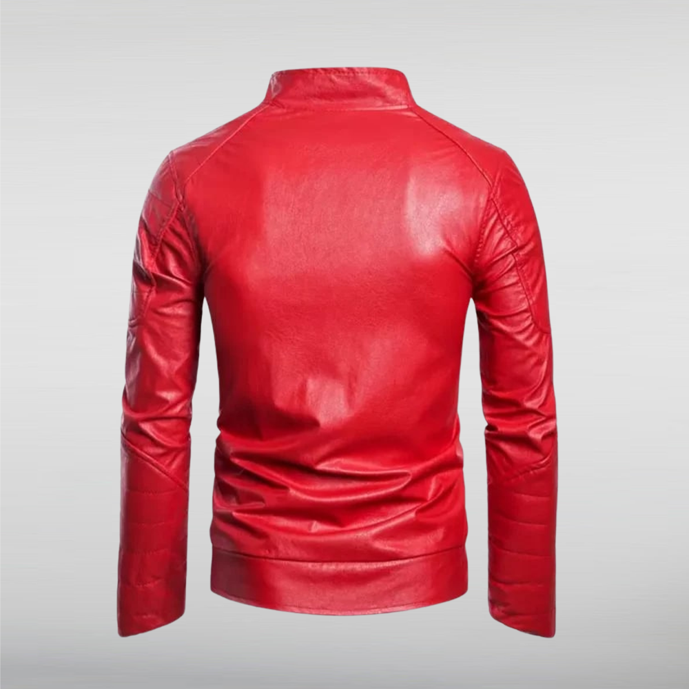 la knight raw red leather jacket