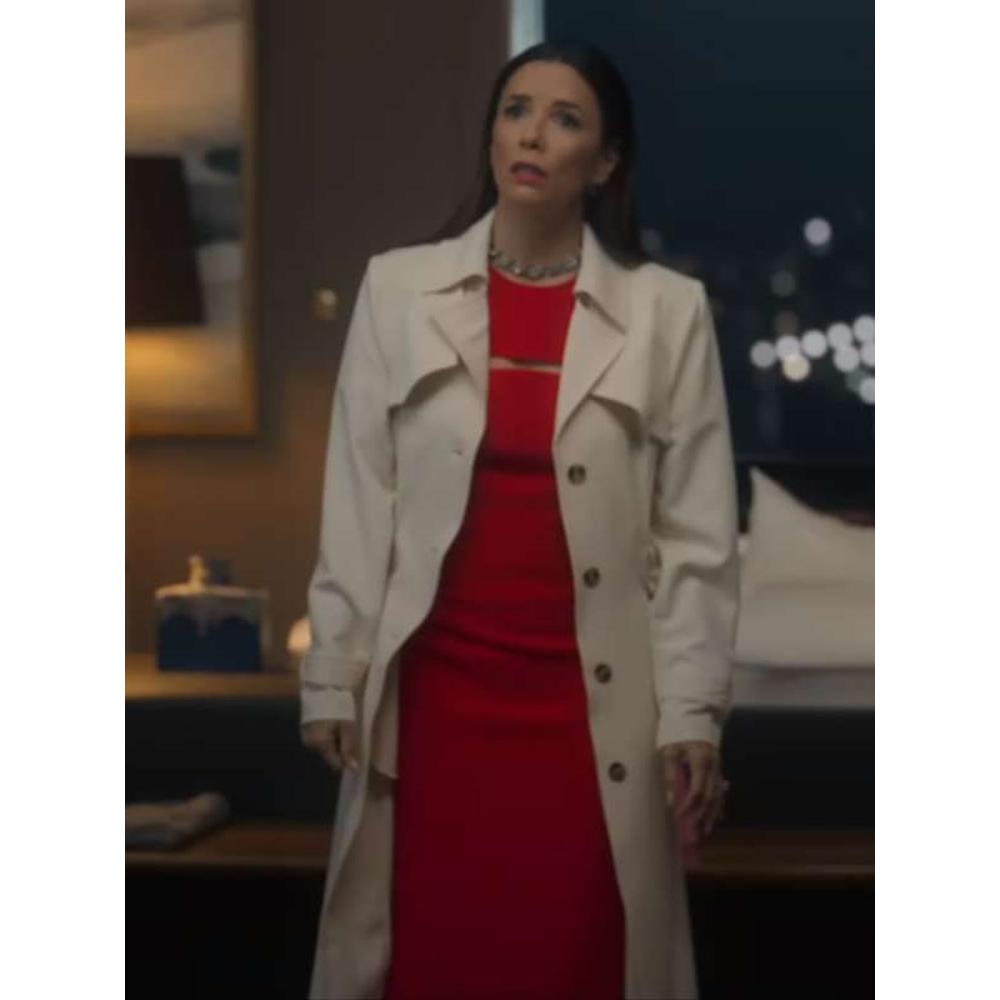 Eva Longoria Land Of Women Outfits White Trench Coat