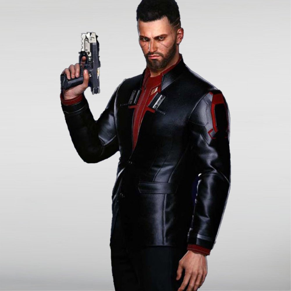 Nomad V Cyberpunk 2077 Black Leather Blazer