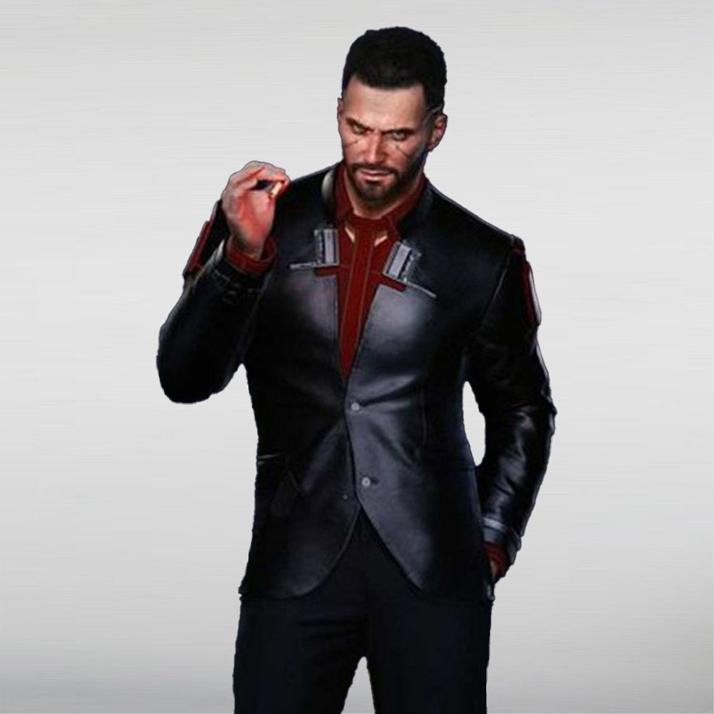 Nomad V Cyberpunk 2077 Black Leather Blazer