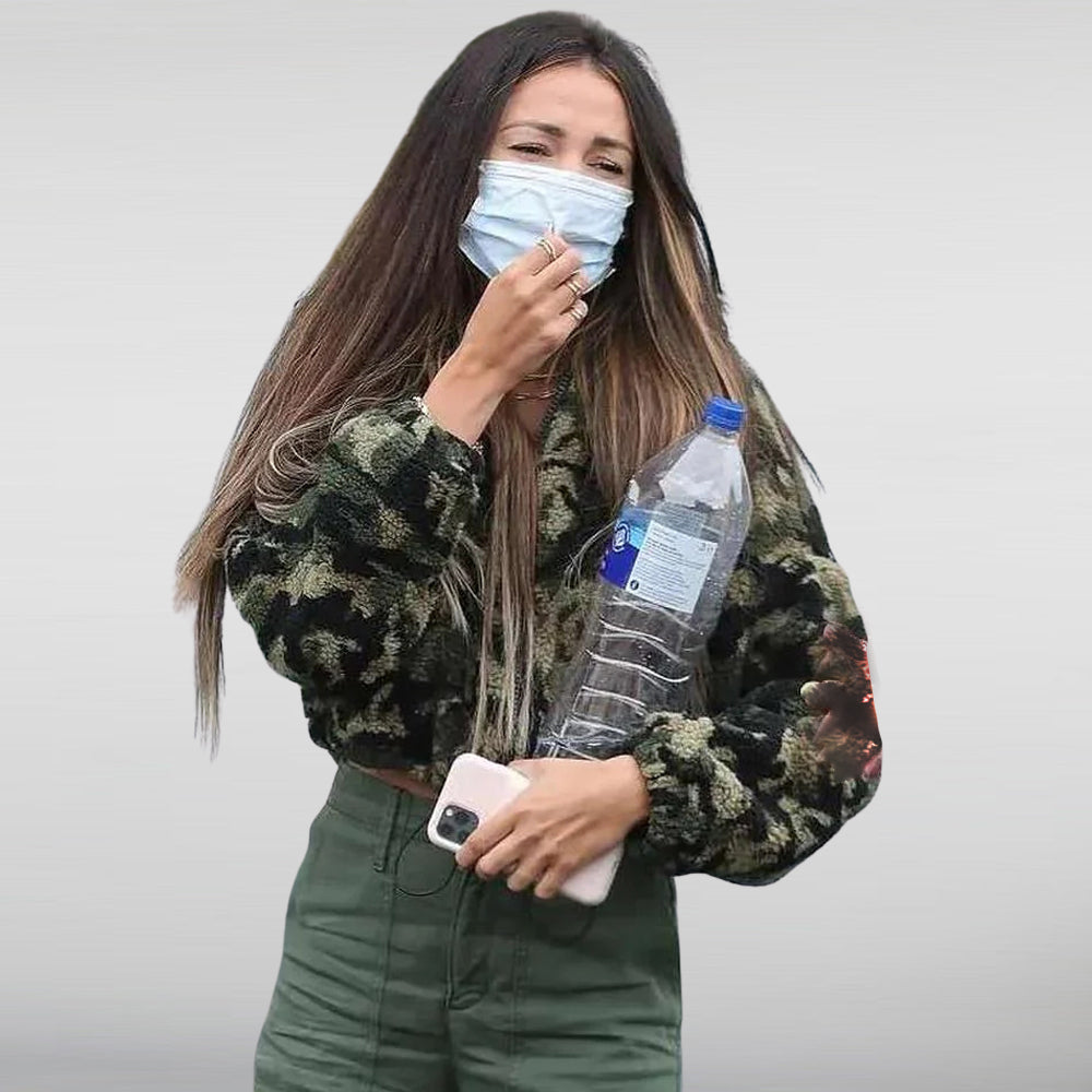 Michelle Keegan Green Sherpa Jacket