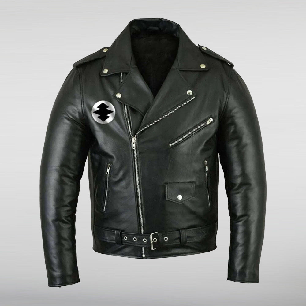 Narrator Motorcycle Black Leather Jacket