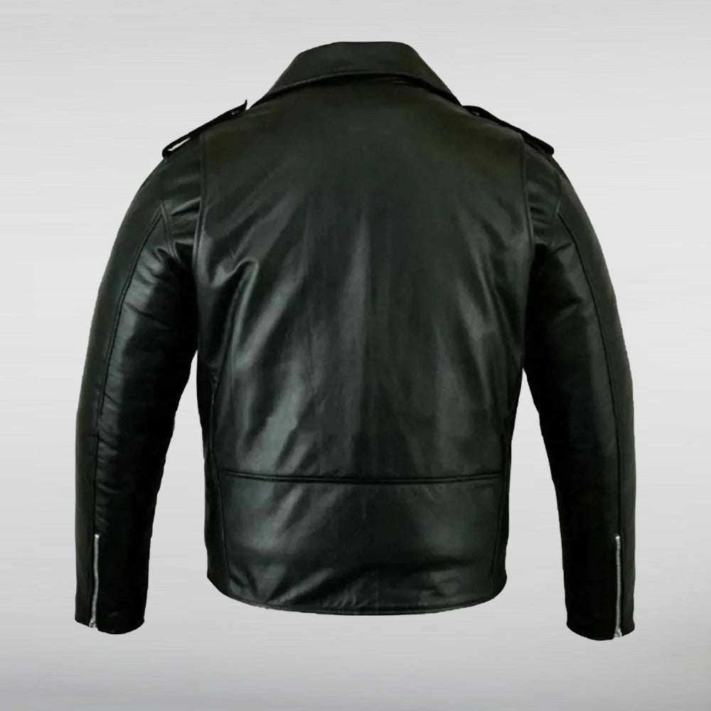 Narrator Motorcycle Black Leather Jacket