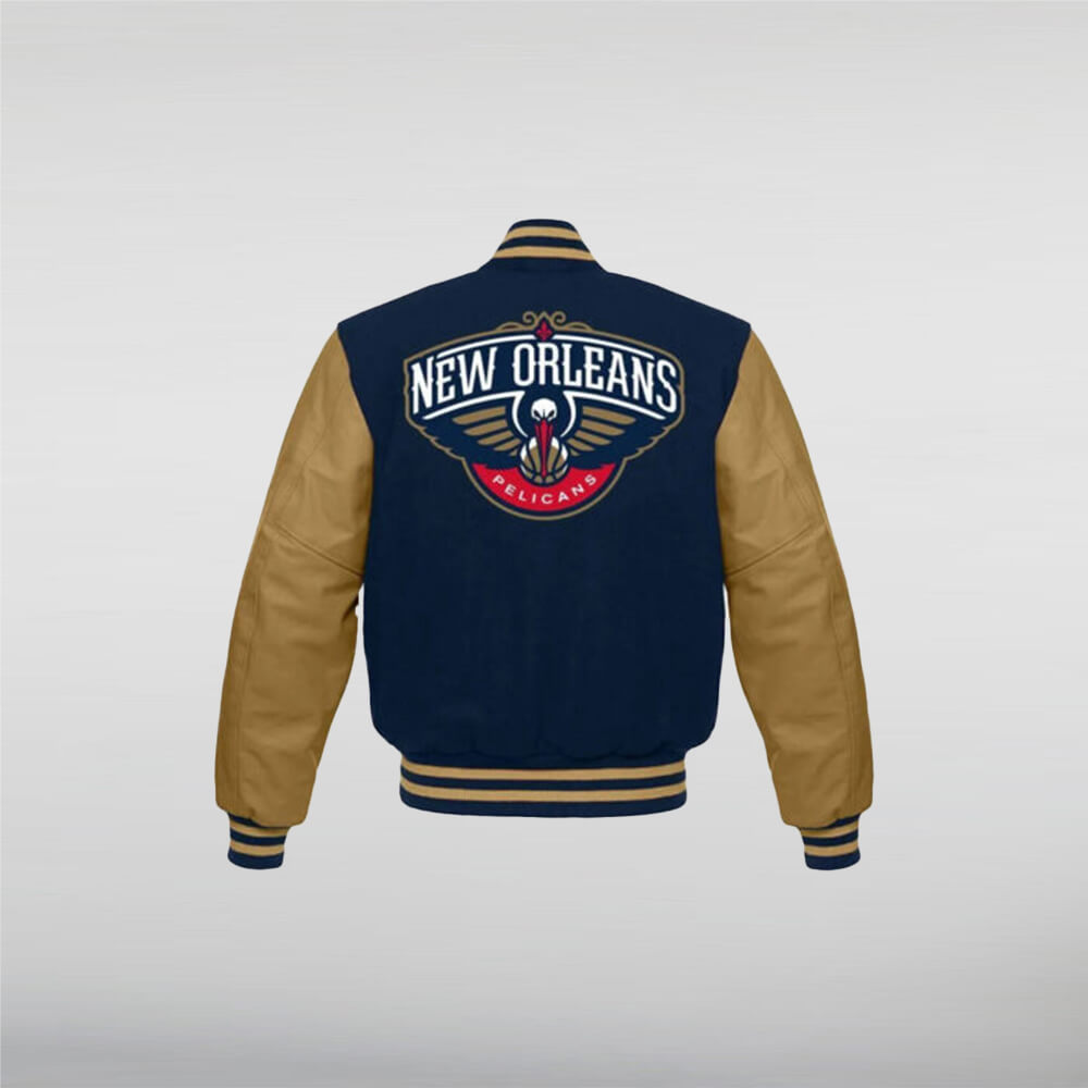 New Orleans Pelicans Blue and Brown Jacket
