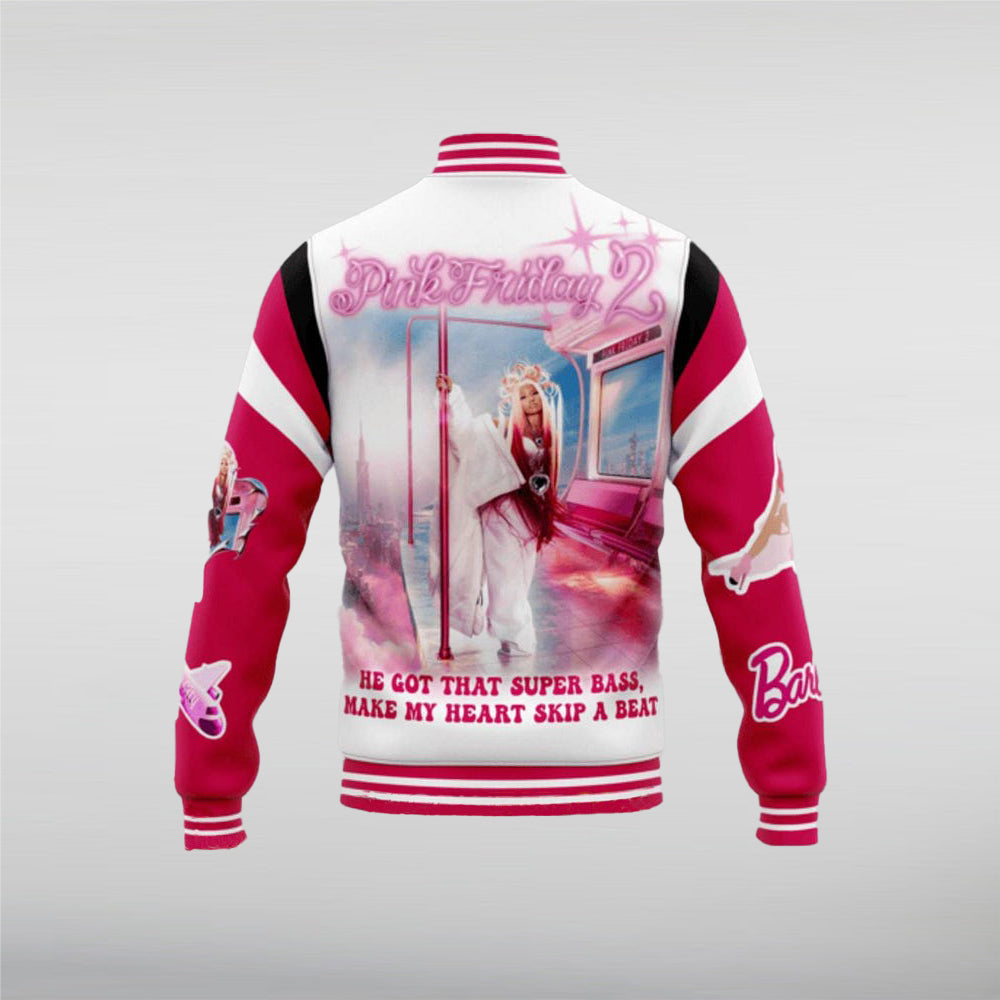Pink Friday Bas Varsity Jacket