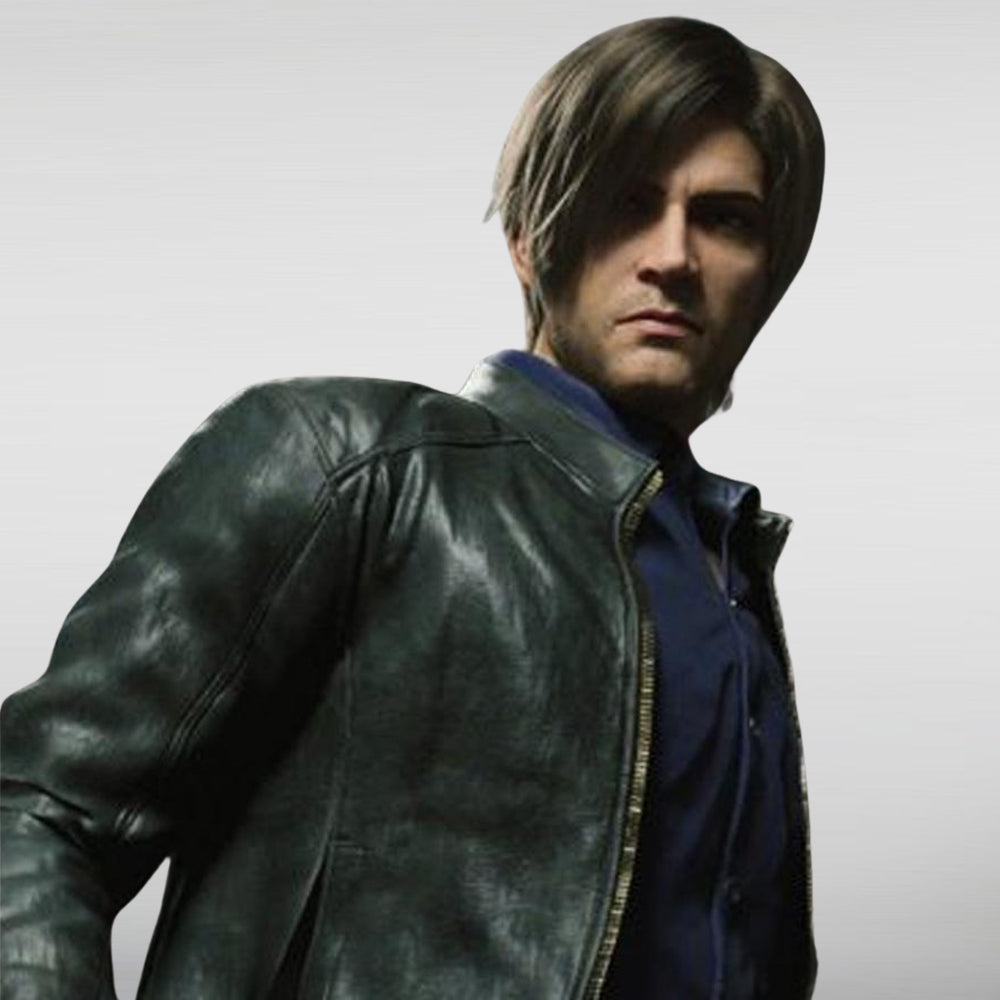 Resident Evil Leon Black Leather Jacket