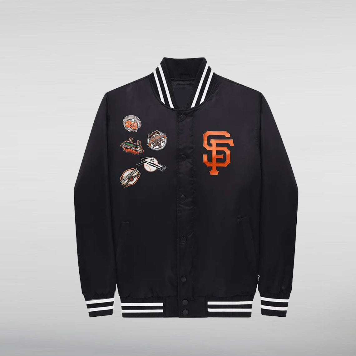 SAN FRANCISCO GIANTS VARSITY SATIN FULL-SNAP JACKET