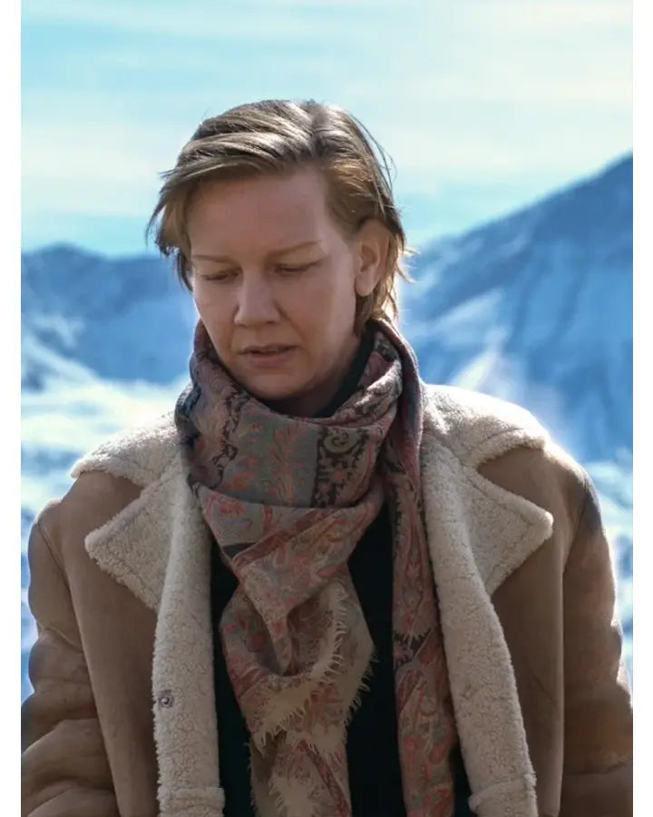 A Fall Brown Shearling Bomber Jacket