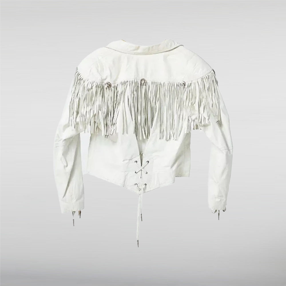 Sharon Stevens Fringe Jacket Back