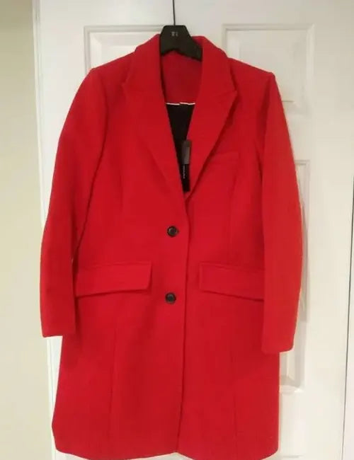Red Hoda Kotb Wool Coat