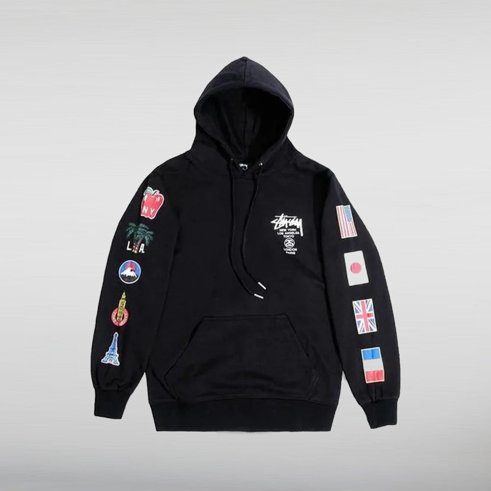 Stussy Hoodie World Tour Flags