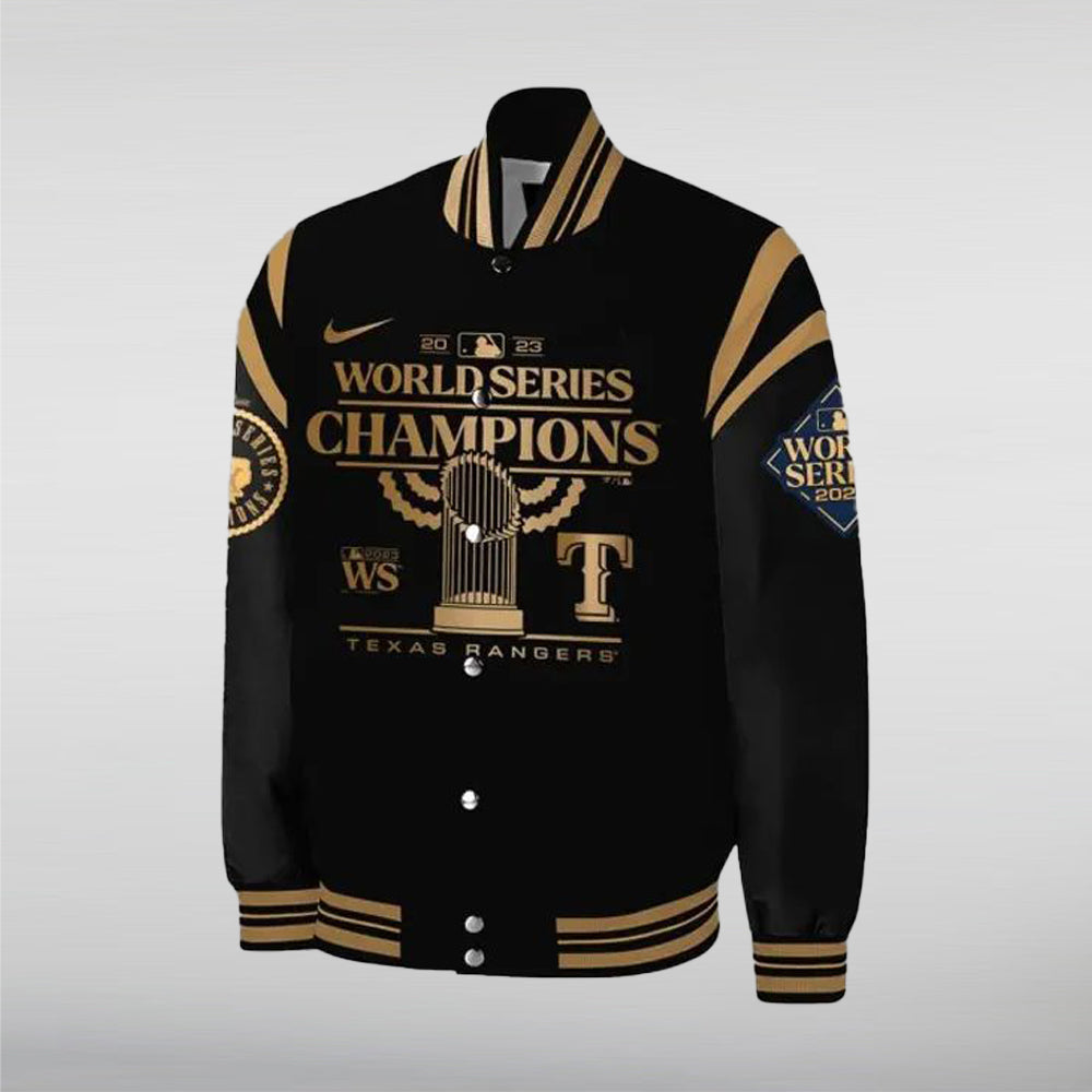 Texas Rangers Champions Black Varsity Jacket