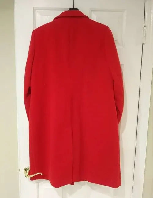 Red Hoda Kotb Wool Coat Back