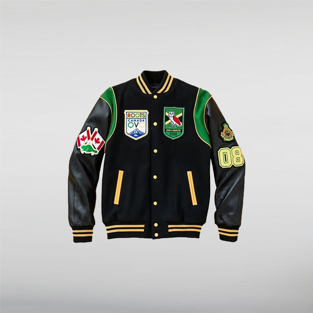 Roots OVO Calgary Black Varsity Jacket