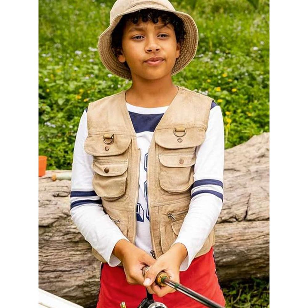 Dwayne Johnson Show Young Rock Beige Cotton Vest