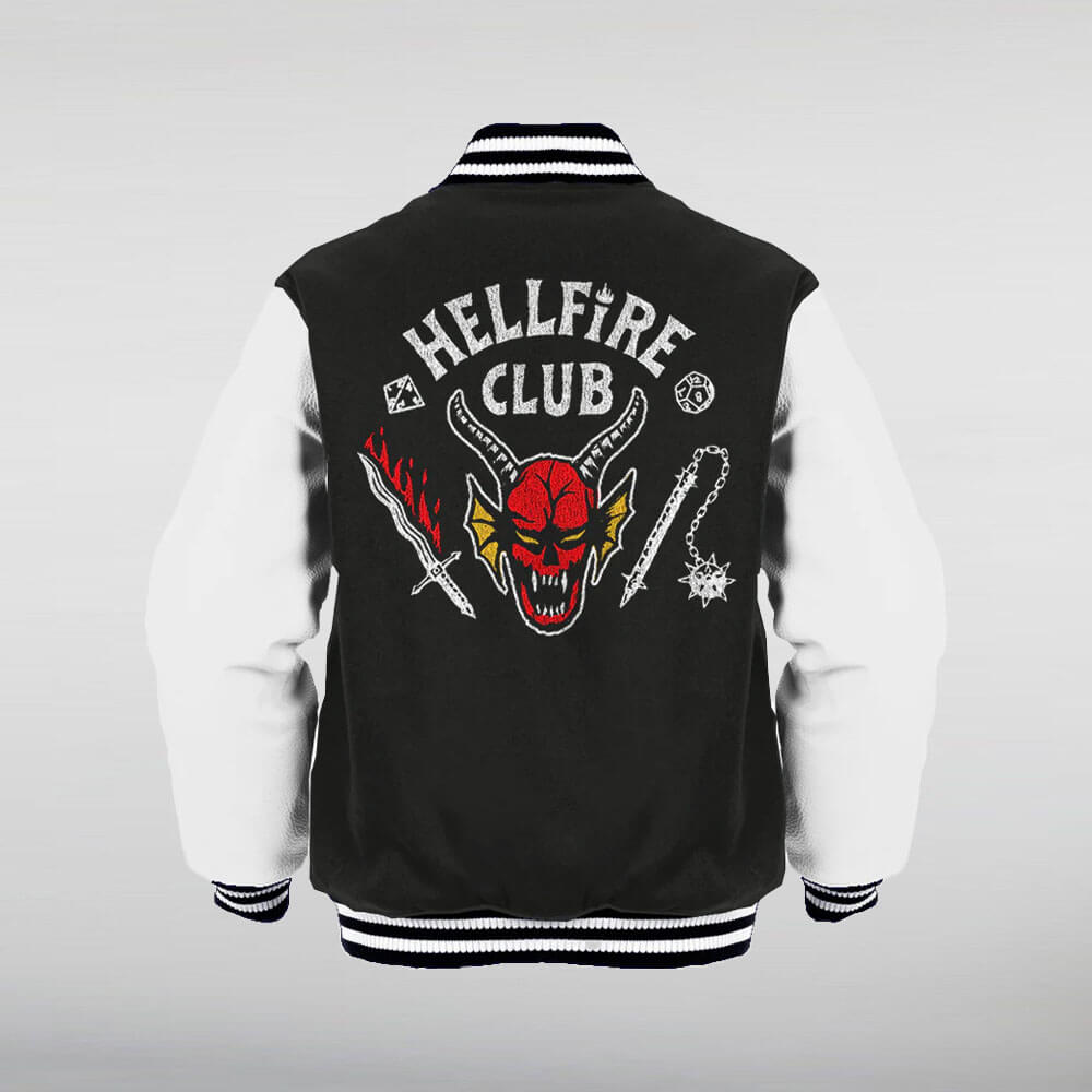 Stranger Things Hellfire Club Vintage Varsity Jacket