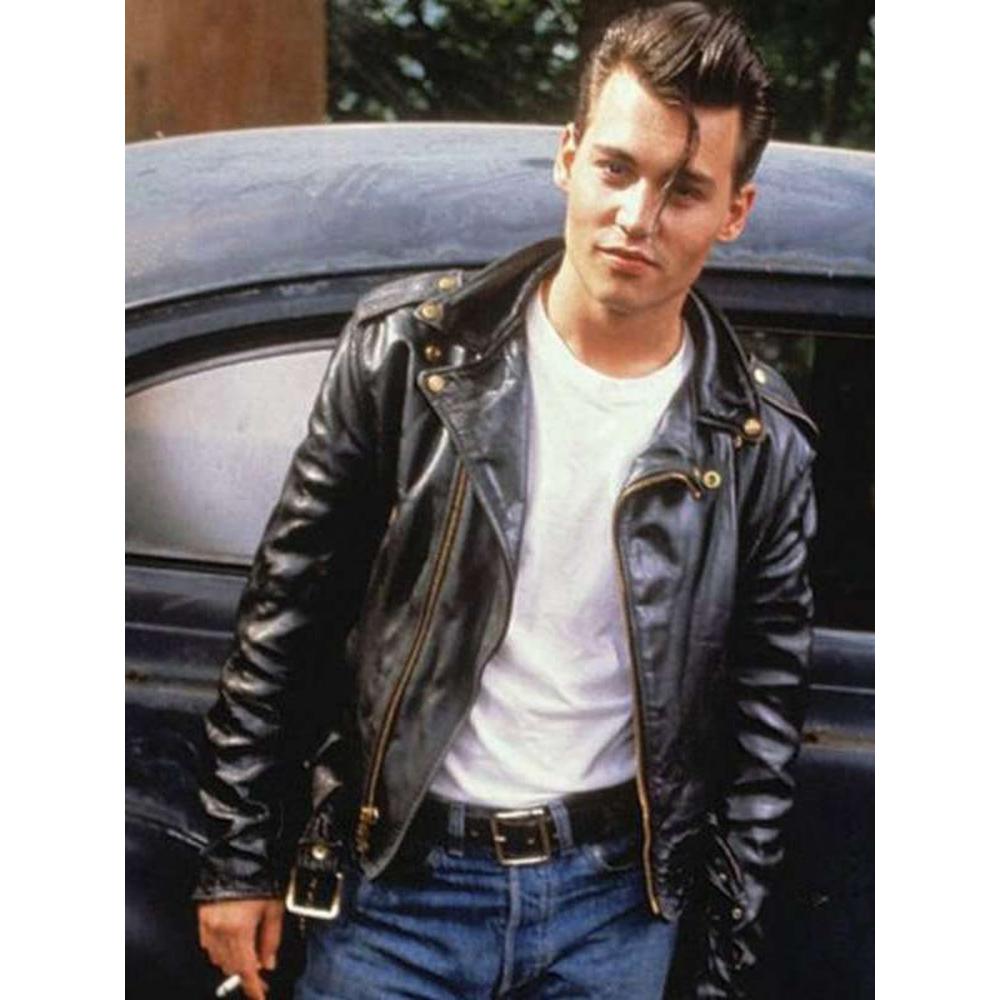 Johnny Depp Cry Baby Black Leather Jacket