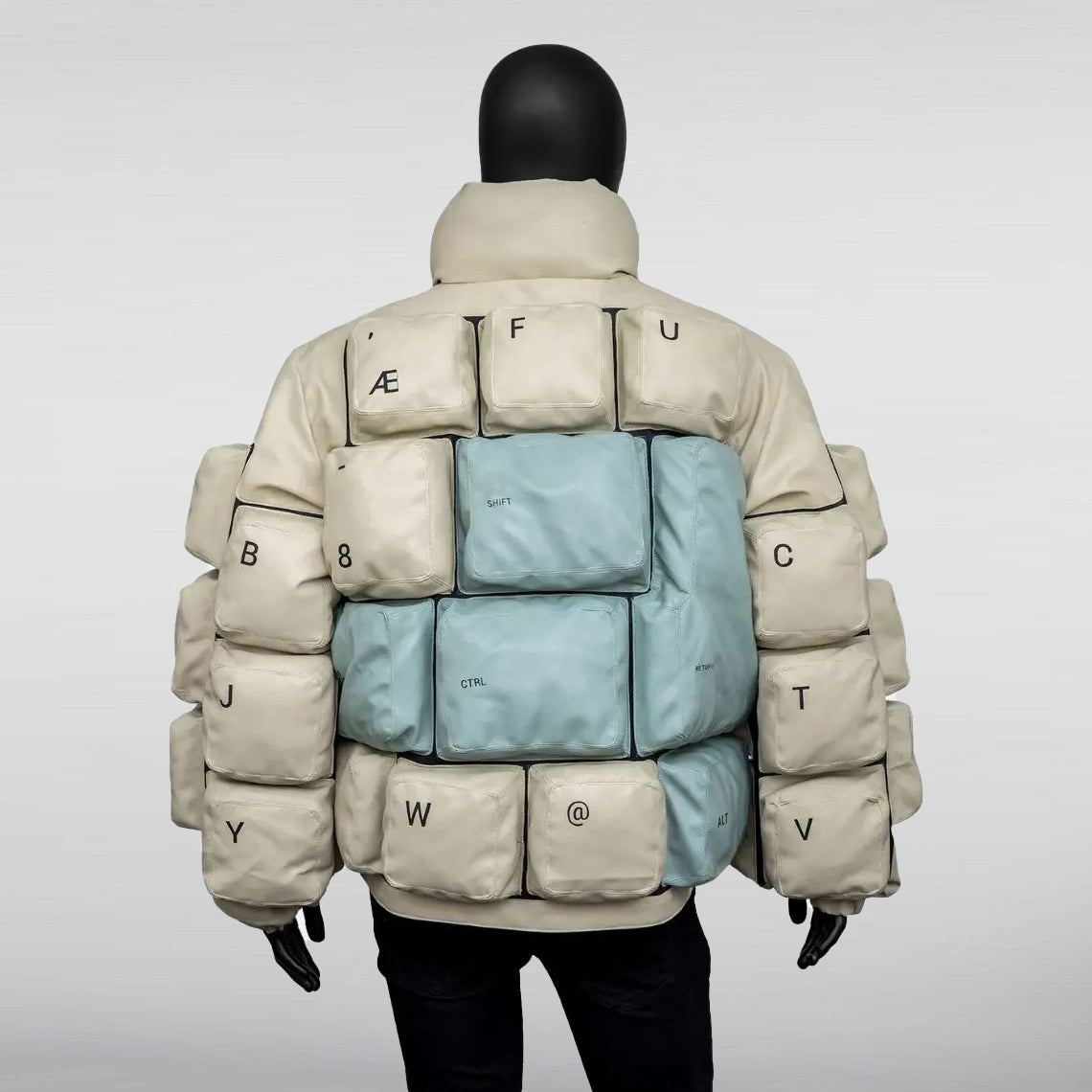 keyboard Puffer Jacket back