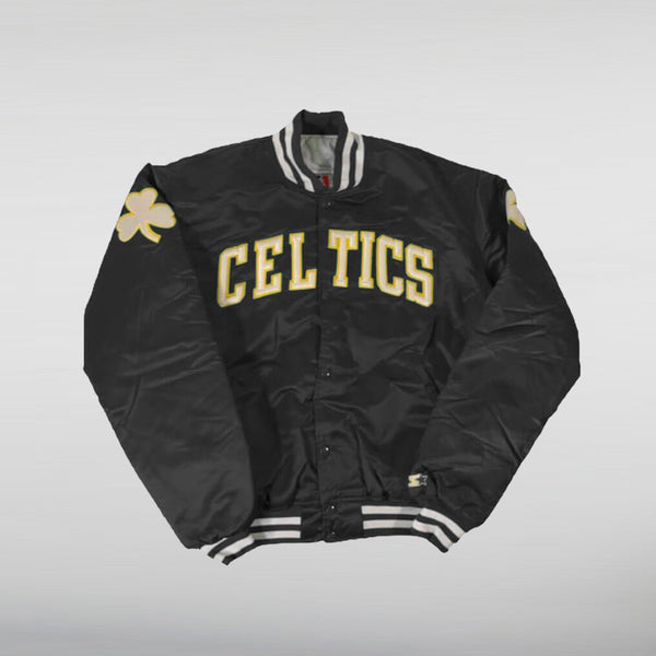 Boston Celtics Black Satin Jacket