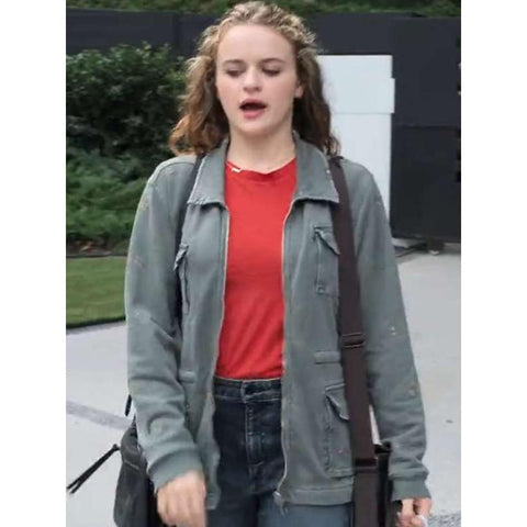 Joey King A Family Affair Grey Cotton Jacket