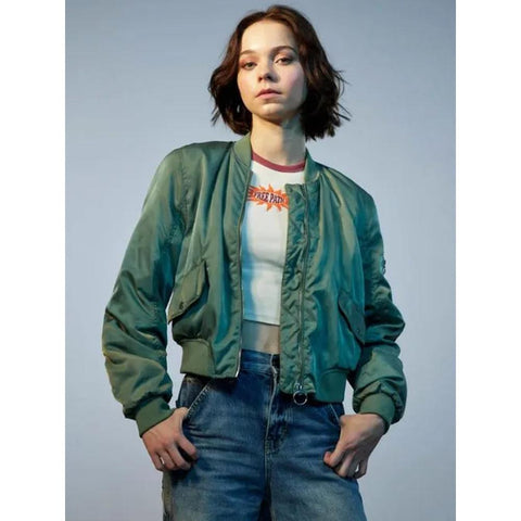 A Good Girl?S Guide To Murder Green Bomber Jacket