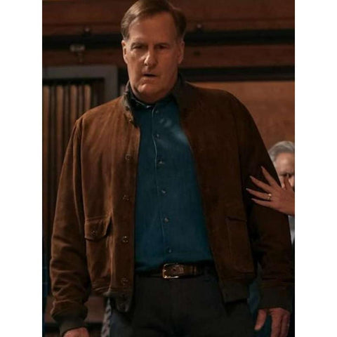 Jeff Daniels A Man In Full Cast Brown Bomber Jacket