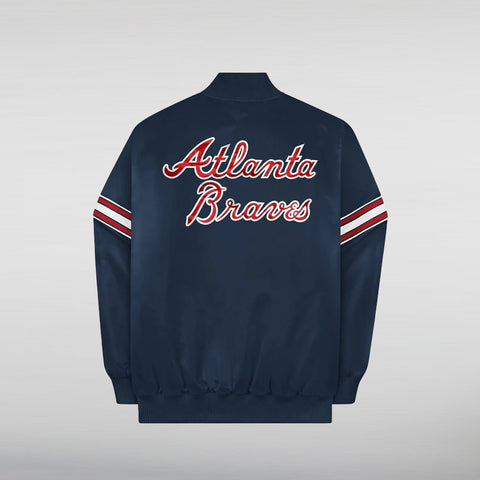 ATLANTA BRAVES VARSITY SATIN FULL-SNAP JACKET BACK