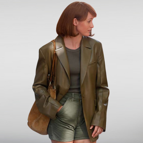 Renate Reinsve Olive Green Blazer