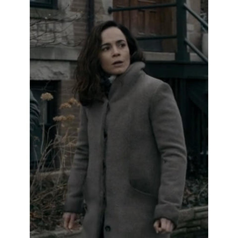 Amanda Lucas Dark Matter Grey Wool Trench Coat