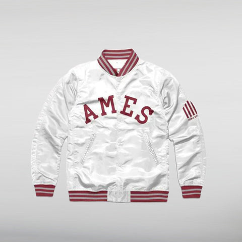 Ames Arch Iowa State Cyclones White Satin Jacket