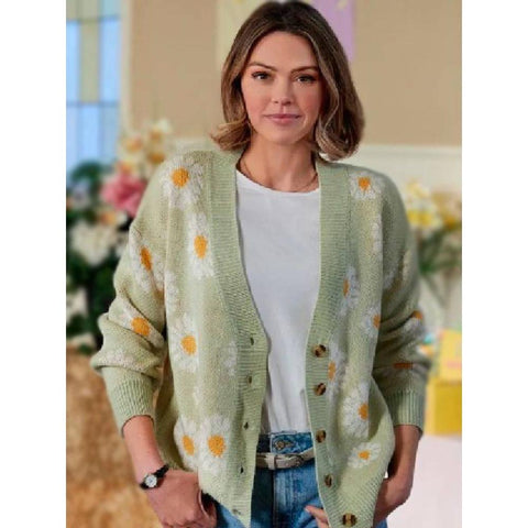 Aimee Teegarden Floral Print Cardigan