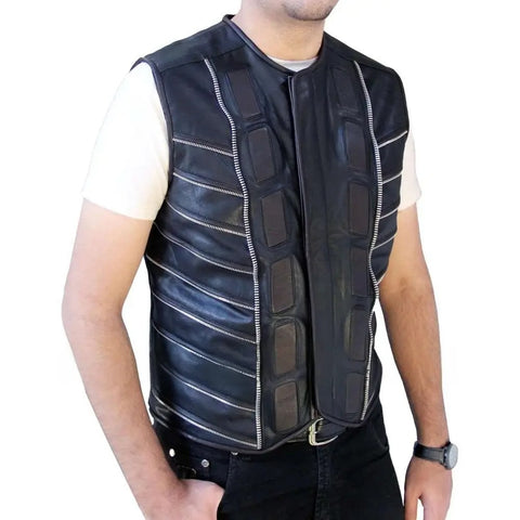 Anthony Lemke Dark Matter Black Leather Vest