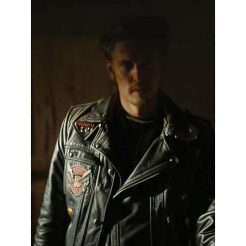 The Bikeriders Austin Butler Black Biker Leather Jacket