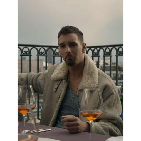 Joel Sánchez Shearling Jacket - Bruce White Shearling Jacket — Cosplay ...