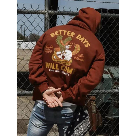 Better Days Brown Oversized Hoodie