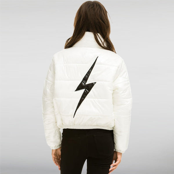 Bolt Luxe Apres Puffer White Jacket