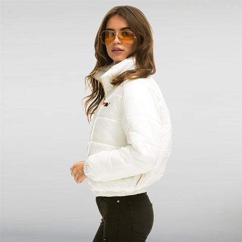 Bolt Luxe Apres Puffer White Jacket