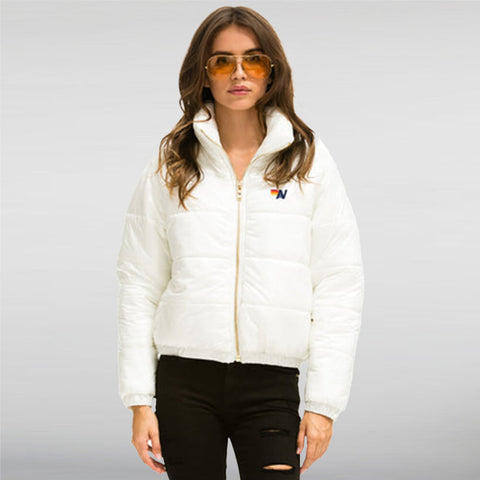 Bolt Luxe Apres Puffer White Jacket